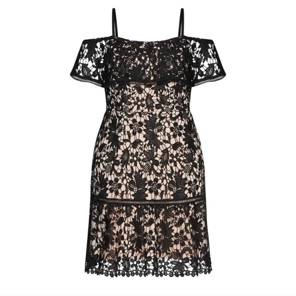 NWT CITY CHIC NUDE ILLUSION DRESS SZ. 24/XXL - Picture 4 of 5